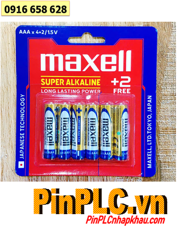 Maxell LR03(GD), Pin AA 1.5v Super Alkaline Maxell LR03(GD) chính hãng (Loại vỉ 06 viên)